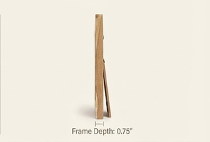 Cadre photo en bois rectangulaire vertical fait main à motif chevron pour présentation créative sur table - Product Image 4