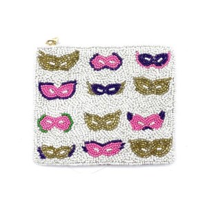 <b>Sequined</b> Striped Wristlet Purse for Women Party Accessory Zipper Closure Trendy Coin Bag Green Purple Yellow - Product Image 2