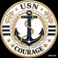 Moneda Conmemorativa Personalizada de la Armada Estadounidense (USN) con Logotipo de Ancla, Baño de Oro Brillante Moderno, Esmalte Suave, Aleación de Zinc, Troquelado e Impresión
