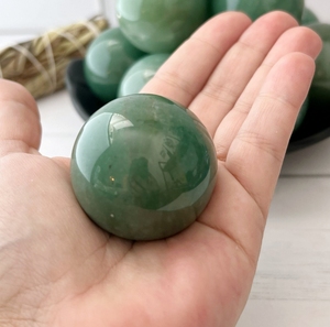 Sphères de cristal d'aventurine verte, pierres précieuses polies pour la décoration de la maison, Feng Shui, guérison - Product Image 6