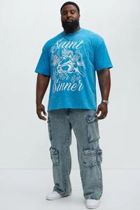 Comprar Verano de moda al por mayor OEM personalizado serigrafiado camiseta gráfica de manga corta suelta cuello redondo Casual alfabeto - Product Image 2