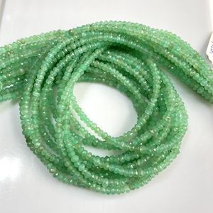 Chrysoprase Faceted Rondelle Shape Beads, Natural Wholesale Beads For Jewelry Making - Product Image 5