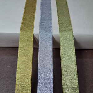 Export Quality Metallic <b>Tissue</b> Ribbon Golden Silver Wholesale Ribbon DIY crafts ribbon Trimming Quality Metallic Silver Galloon - Product Image 2