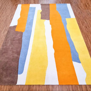 Alfombra de lana hecha a mano para sala de estar, dormitorio, estilo Kilim grueso con pila alta y patrón abstracto - Product Image 1