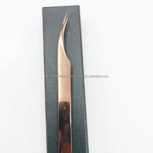 Pince à épiler professionnelle antistatique de haute qualité, personnalisable avec logo, rose doré, pour extensions de cils, en acier inoxydable - Product Image 5