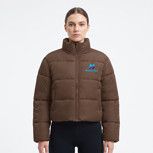 High Quality Fashion Winter Women's Sheep Skin Knitted Bubble <b>Crop</b> Puffer <b>Jacket</b> Quick Dry Plus Size - Product Image 5