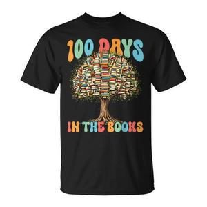 Camiseta 100 Days In The Books Reading Tree para profesores, estudiantes, adultos, unisex, cuello redondo, manga corta, impresión digital - Product Image 1