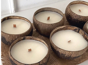 Vela de coco tropical Vela de aromaterapia de cera natural para relajación - Product Image 5