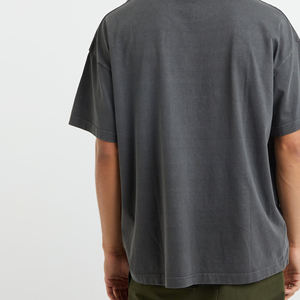 T-shirt surdimensionné 100% coton long uni pour hommes avec impression numérique grande taille - Product Image 6