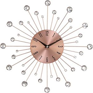 Horloge murale en fer, Art, hôtel, maison, bureau, chambre à coucher, fait à la main, Design Floral géométrique, mur en métal de luxe - Product Image 1
