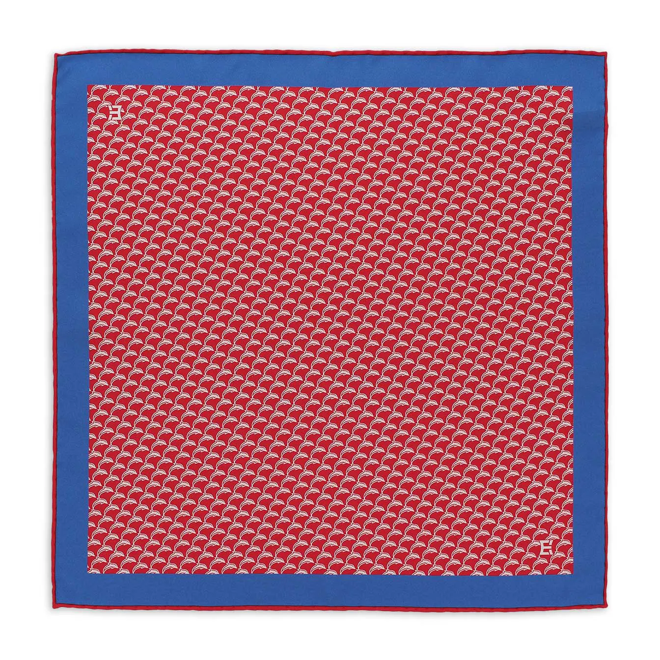 Italiaanse Leverancier Zijde Pocket Square Delfino Ciliegia - 100% Zijde Keperbinding-Vieren In Stijl En Elegantie