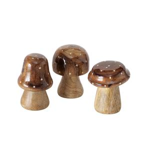 Solid <b>wood</b> mushroom stand with rich natural texture ideal for rustic vintage interior decorations and living room shelves - Product Image 4