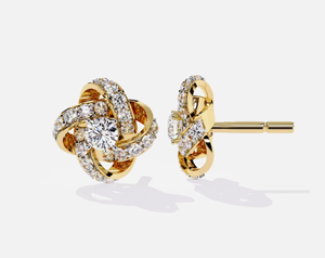 Boucles d'oreilles de luxe en or jaune 14kt avec diamant synthétique certifié Igi pour femmes cadeaux de mariage - Product Image 1