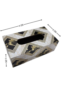 Porte-boîte à mouchoirs en bois fait main avec impression Meena |   Distributeur de serviettes décoratif en art Meenakari traditionnel indien - Product Image 6