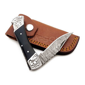 Couteau de chasse Damas de haute qualité pour les aventures en plein air et la survie Support de bricolage personnalisable de qualité OEM - Product Image 5