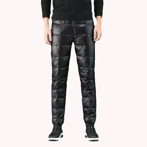 Chándal acolchado clásico de alta calidad para hombre, pantalones de parte inferior con aspecto deportivo, cintura elástica, cálido, para invierno