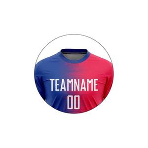 ชุดเสื้อฟุตบอลสีฟ้าและสีแดงชุดฝึกฟุตบอลดีไซน์ใหม่พิมพ์ซับลิเมชัน - Product Image 2