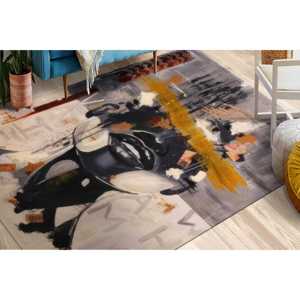 Tapis imprimé motif visage de femme, Tapis abstrait moderne de luxe pour couloir, Tapis fin non tissé - Product Image 2