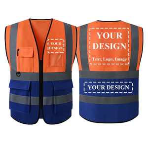 Chaleco de alta visibilidad Chaleco reflectante con bolsillos Su propio diseño de logotipo Los hombres usan chaleco de seguridad - Product Image 3