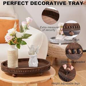 Plateau de table basse en bois vieilli Plateau de service de table de cuisine écologique pour la décoration intérieure et le décor de table de Thanksgiving - Product Image 3