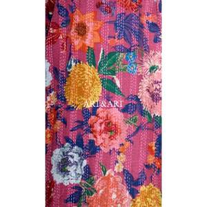 Kimono Kantha de Algodón de Diseño Vintage, Calidad de Exportación, Hecho a Mano, Reversible, con Parches, Largo, Floral, Transpirable, para Mujer, Verano - Product Image 3