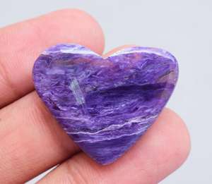 Corazón de charoita Natural, corazón de piedras preciosas sueltas de alta calidad - Product Image 4