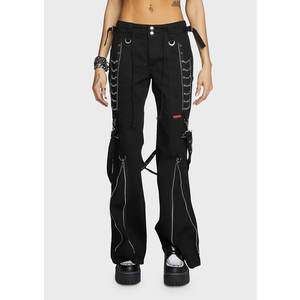 Pantalones Góticos con Múltiples Cadenas y Anillos en D, Estilo Emo, Detalles de Cremallera, Fabricación OEM ODM 2026, Gran Venta - Product Image 2