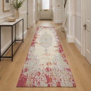 RUGS DEPOT LXDP-0078 Wholesale Terracotta Gold Contemporary Geometric Digital Printed Machine Washable Chenille Rug Non <b>Slip</b> - Product Image 5