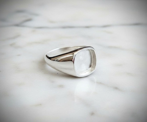 Bague pour homme en argent sterling 925, sertie d'un coussin carré, base de bijoux de 10x10 mm, bague vierge faite à la main pour sertir des pierres précieuses - Product Image 4