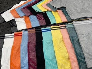 Short de levage de hanche taille haute personnalisé combinaison d'entraînement dos nu respirante avec cordon ensemble de yoga sans couture équipement de sport de gymnastique solide - Product Image 2