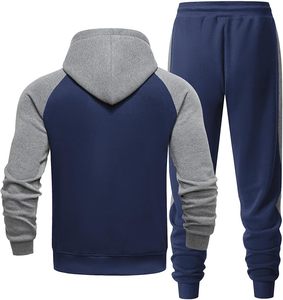 Conjunto de jogging personalizado para hombre a precio de fábrica OEM, conjunto de 2 piezas, sudadera con cremallera completa y joggers, venta al por mayor y listo para enviar - Product Image 2