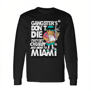Camiseta de Manga Larga Estilo Retro Vintage Gangster Chubby in Miami, Ropa Promocional - Product Image 2