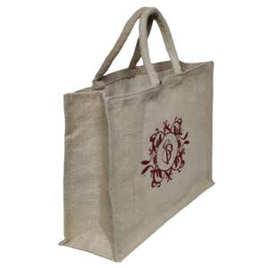 Venta al por mayor de bolsas de yute ecológicas personalizadas reutilizables de moda bolsas de yute naturales sostenibles para uso personal bolsas de la compra para - Product Image 5