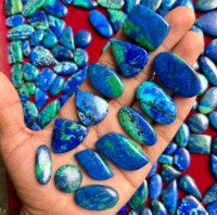 Pierres précieuses naturelles InfinityStones de qualité supérieure, cabochons en azurite bleue polis à la main, pierres précieuses en vrac pour la fabrication de bijoux, taille libre