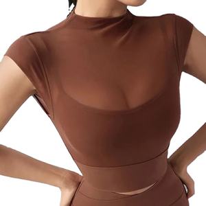 Camiseta de Yoga Cloud Hide Blue para Mujer, Top Corto Deportivo de Verano para Gimnasio, Blusa de Manga Corta Sexy para Correr, Camisetas de Entrenamiento - Product Image 3