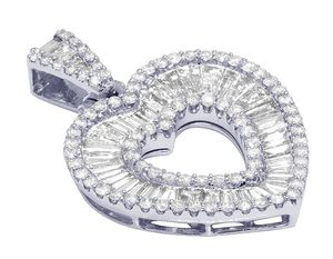 Pendentif en forme de cœur creux en argent 925 plaqué or et moissanite personnalisé pour femmes - Product Image 2