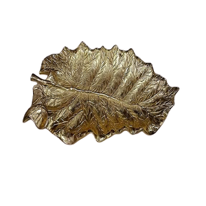 Plateau à feuilles décoratif avec plateau à feuilles à dessert de la plus grande qualité Plateau à feuilles en aluminium Plateau de service pour accessoires d'hôtel - Product Image 3