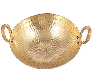 Venta caliente Metal Kadhai/Paella Pan Martillado Diseño Redondo Kadai para Cocinar y Servir - Product Image 1