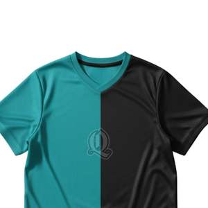 Maillot de Floorball Personnalisé Bleu Sarcelle et Noir à Panneaux Séparés en Polyester, Séchage Rapide et Respirant, pour Entraînement d'Équipe de Club - Product Image 6