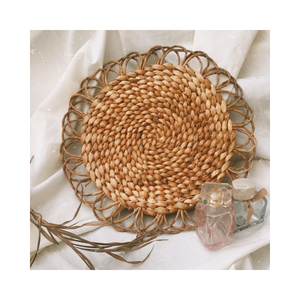 ขายร้อนสินค้าวินเทจจากนาทรูอัลสำหรับตกแต่งโต๊ะ-วอเตอร์ไฮยาซินธ์แผ่นรองจานสานดอกไม้ - Product Image 4