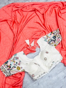 Meilleure vente de saris indien de style traditionnel et moderne doux et luxueux déguisement exclusif en mousseline de soie d'Inde - Product Image 6