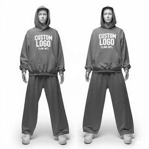 ชุดวอร์มผ้าฝ้ายโอเวอร์ไซส์ใส่ได้ทั้งชายและหญิงชุดวอร์มผ้าคอตตอนธรรมดาทรงหลวมพอดีตัวออกแบบได้ตามต้องการ - Product Image 3