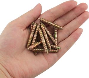Tornillo de madera roscado de doble cabeza de acero al carbono galvanizado OEM ODM, pernos para muebles, tornillo de pasador de doble extremo - Product Image 1