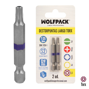 Punte Torx Lunghe T25 (2 Pezzi) in Acciaio S2 al Cromo Vanadio - Product Image 1