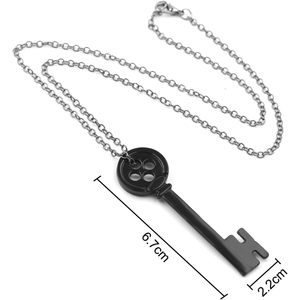Horror Anime Film Film nero chiave collana con 2 pezzi collana con bottoni Vintage maglione Cosplay alla moda collane con ciondolo - Product Image 5