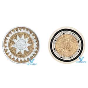 Plateau mural décoratif de style Art déco Vietrustic en jacinthe d'eau et coton mélangé pour la décoration de la chambre à coucher, cadeau d'anniversaire - Product Image 3