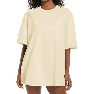 T-shirt surdimensionné pour femme 100% coton à manches courtes respirant - Product Image 1