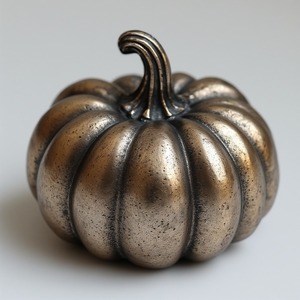 Sculpture de citrouille décorative en aluminium, finition argentée, art fait main, enrichissant les célébrations d'Halloween de luxe festif - Product Image 6