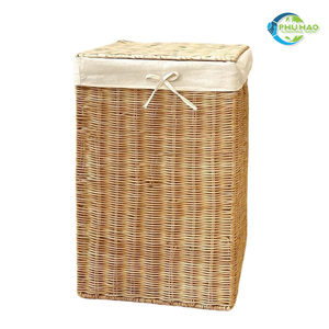 Élégant panier de rangement en rotin de jonc de mer en bambou avec doublure protectrice en coton parfait pour la lessive et le rangement - Product Image 4