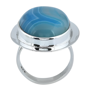 Oval Shape Botswana Agate Gemstone 925 <b>Sterling</b> <b>Silver</b> Oval <b>Ring</b> Jewelry Classic Style <b>Silver</b> Plated Fashionable <b>Ring</b> for Unisex - Product Image 6